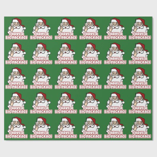 De kerstman heeft een groot pakket cadeaupapier (Vlak)