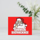 De Kerstman heeft een groot pakket Feestdagenkaart (Staand voorkant)