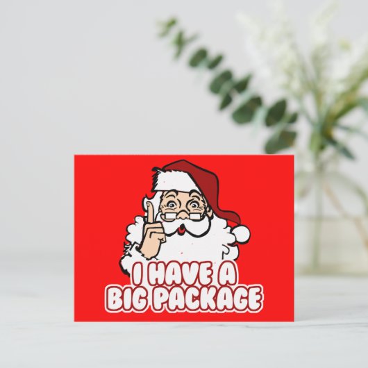 De Kerstman heeft een groot pakket Feestdagenkaart (Staand voorkant)