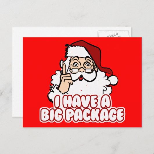 De Kerstman heeft een groot pakket Feestdagenkaart (Voorkant / Achterkant)