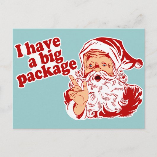 De Kerstman heeft een groot pakket Feestdagenkaart (Voorkant)