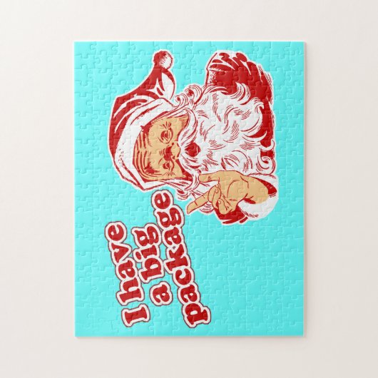 De kerstman heeft een groot pakket legpuzzel (Verticaal)