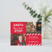 De Kerstman heeft een nieuw Stop We hebben Foto Be Aankondigingskaart (Staand voorkant)