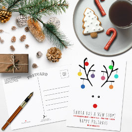 De Kerstman heeft een nieuw stopcontact. Modern Mo Aankondigingskaart