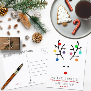 De Kerstman heeft een nieuw stopcontact. Modern Mo Aankondigingskaart