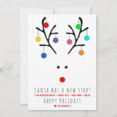 De Kerstman heeft een nieuw stopcontact. Modern Mo Feestdagenkaart (Voorkant)