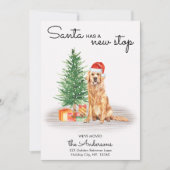 De Kerstman heeft een nieuwe Stop Golden Retriever Feestdagenkaart (Voorkant)