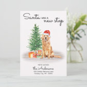De Kerstman heeft een nieuwe Stop Golden Retriever Feestdagenkaart (Staand voorkant)