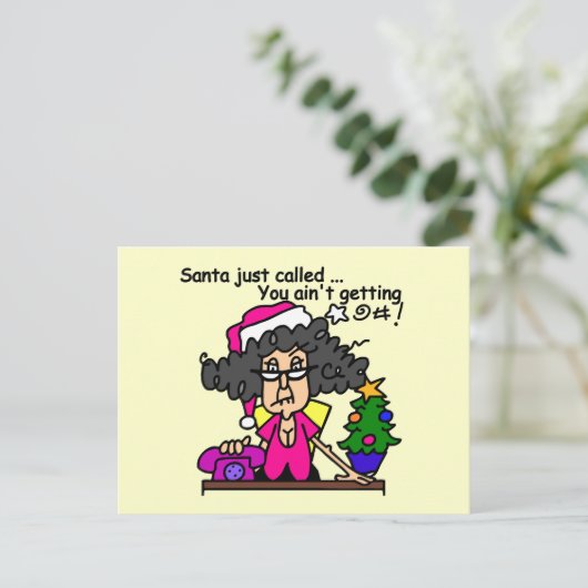 De Kerstman heeft gebeld Feestdagenkaart (Staand voorkant)