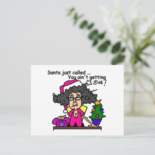 De Kerstman heeft gebeld Feestdagenkaart (Staand voorkant)