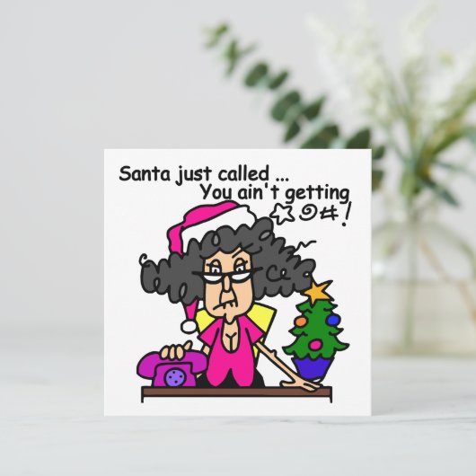 De Kerstman heeft gebeld Feestdagenkaart (Staand voorkant)