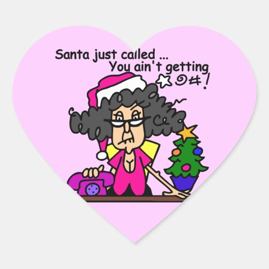 De Kerstman heeft gebeld Hart Sticker (Voorkant)
