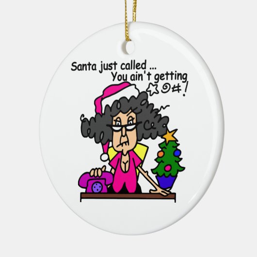 De Kerstman heeft gebeld Keramisch Ornament (Links)