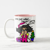 De Kerstman heeft gebeld Tweekleurige Koffiemok (Links)