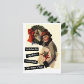 De Kerstman heeft het juiste idee... Feestdagenkaart (Staand voorkant)