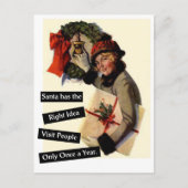 De Kerstman heeft het juiste idee... Feestdagenkaart (Voorkant)