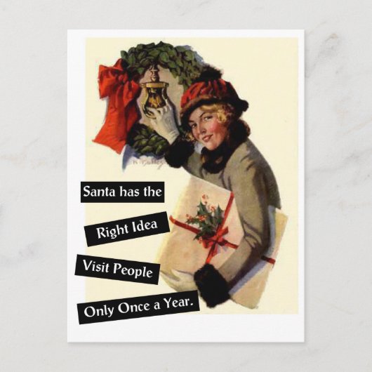 De Kerstman heeft het juiste idee... Feestdagenkaart (Voorkant)