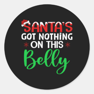 De kerstman heeft niets over deze buikzwangerschap ronde sticker