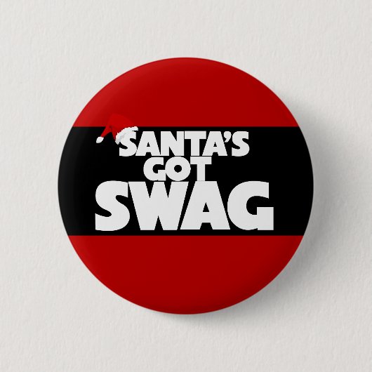 De kerstman heeft SWAG Ronde Button 5,7 Cm (Voorkant)