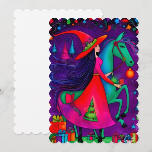 De Kerstman Heks 14 ontwerp Kerstkaart (Voorkant / Achterkant)