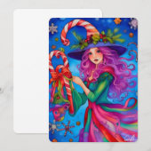 De Kerstman Heks 4 ontwerp Kerstkaart Kaart (Voorkant / Achterkant)