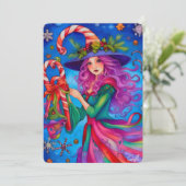 De Kerstman Heks 4 ontwerp Kerstkaart Kaart (Staand voorkant)