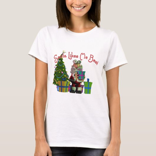 De kerstman houdt me het beste t-shirt (Voorkant)