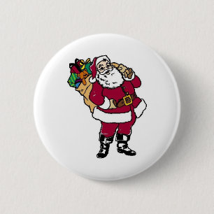 De kerstman houdt Speelgoed Ronde Button 5,7 Cm
