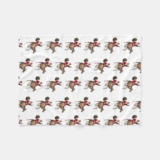 De kerstman houdt van een kamp fleece deken (Voorkant (Horizontaal))