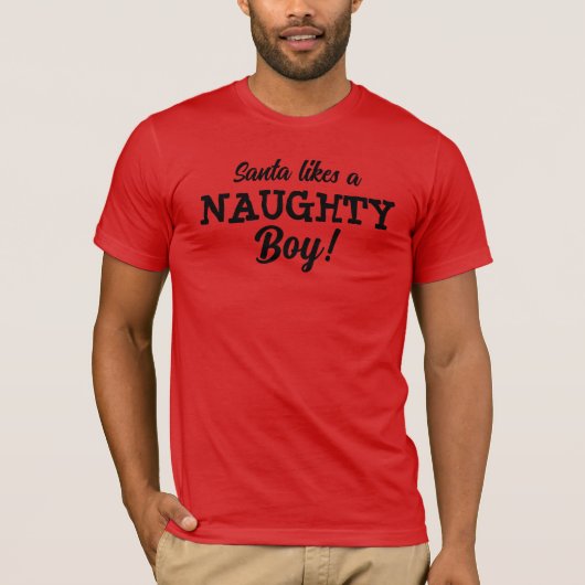 De Kerstman houdt van een Naughty Boy Kerstmis T-S T-shirt (Voorkant)