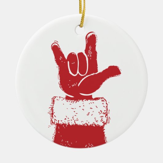 De kerstman houdt van je naam keramisch ornament (Voorkant)