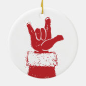 De kerstman houdt van je naam keramisch ornament (Achterkant)