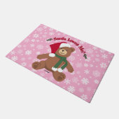 De kerstman houdt van me! Kerst Teddybeer Sneeuwvl Deurmat (Schuin)