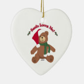 De Kerstman houdt van me! KerstTeddy Bear Keramisch Ornament (Rechts)