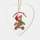 De Kerstman houdt van me! KerstTeddy Bear Keramisch Ornament (Links)