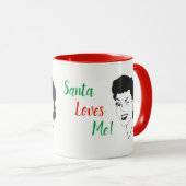 De kerstman houdt van me Retro Style Mok (Voorkant rechts)