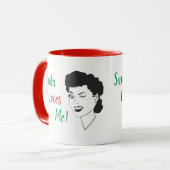 De kerstman houdt van me Retro Style Mok (Voorkant links)