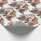 De Kerstman houdt van onze huisdieren! kerstfeestd Cadeaupapier (Hoek)