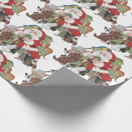 De Kerstman houdt van onze huisdieren! kerstfeestd Cadeaupapier (Hoek)