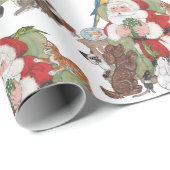 De Kerstman houdt van onze huisdieren! kerstfeestd Cadeaupapier (Rol Hoek)