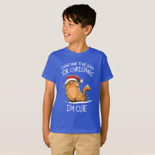 De kerstman ik ben een schattige kat dus ik hoef n t-shirt