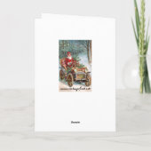 De Kerstman in Auto Feestdagen Kaart (Achterkant)
