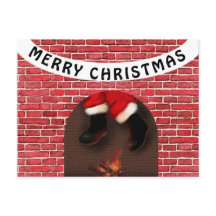 De kerstman in de schoorsteen