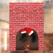 De kerstman in de schoorsteen raamsticker (Vel 2)