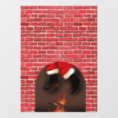 De kerstman in de schoorsteen raamsticker (Vel)