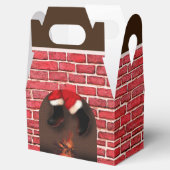 De kerstman in de schoorsteengunstdoos bedankdoosjes (Geopend)