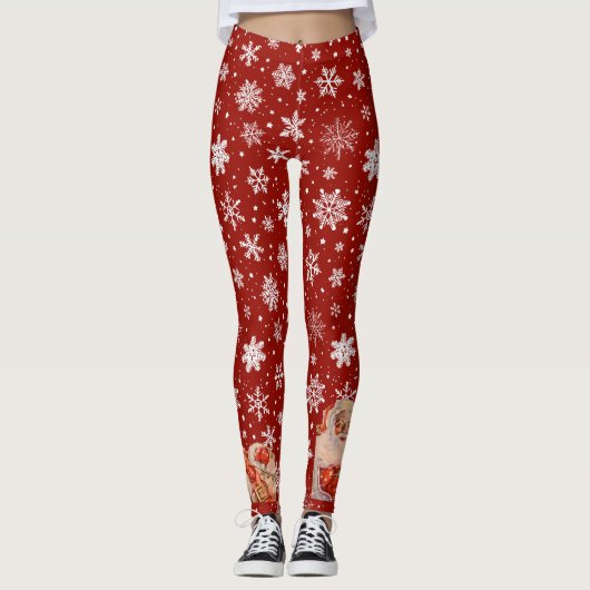De Kerstman in de sneeuw Leggings (Voorkant)