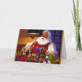 De Kerstman in de Winkel van het Speelgoed Feestdagen Kaart