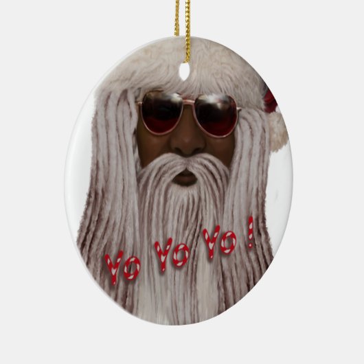 De kerstman in Dreads -Yo Yo Yo! Keramisch Ornament (Rechts)