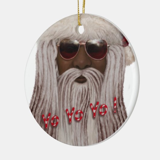 De kerstman in Dreads -Yo Yo Yo! Keramisch Ornament (Links)